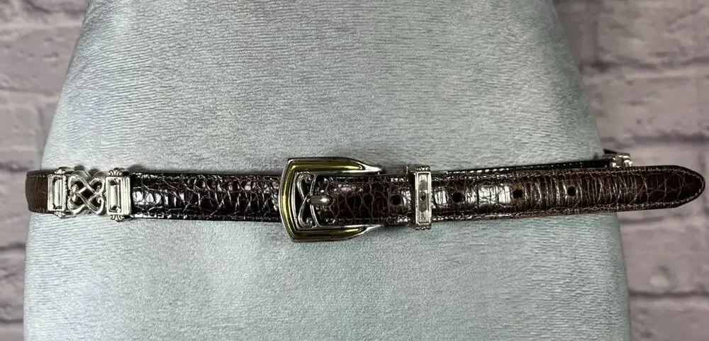 Brighton Style Leather Belt with Metal Joints